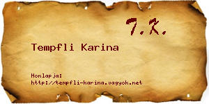 Tempfli Karina névjegykártya